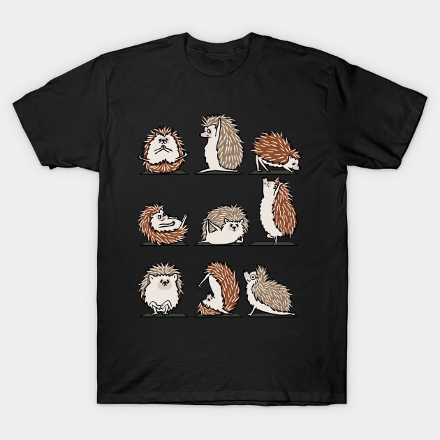 Hedgehog Yoga T-Shirt by huebucket